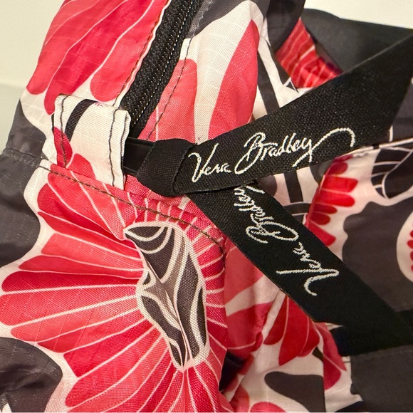 Vera Bradley Cherry Blossom Collapsible Duffle Bag Silver Hardware Zipper Accent - Picture 3 of 5